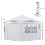 SOFI | 3x3m Folding Gazebo with Adjustable Height, with Pop Up Design and Windows, White - Borge' Group Limited