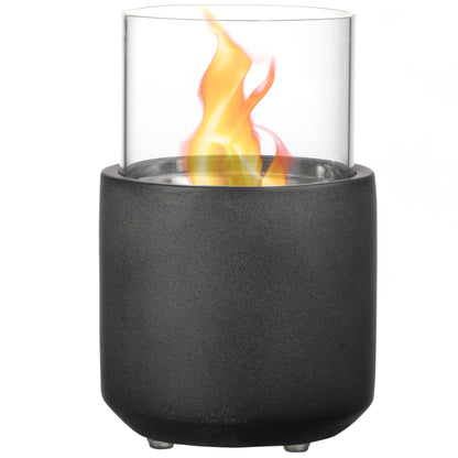 Bioethanol fireplace fireplace with 0.4L tank, 12x12x19cm, dark Grey - Borgè