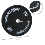 SportNow set of 2 20kg gym discs for barbell and dumbbells with Ã˜5cm, black attack - Borgè
