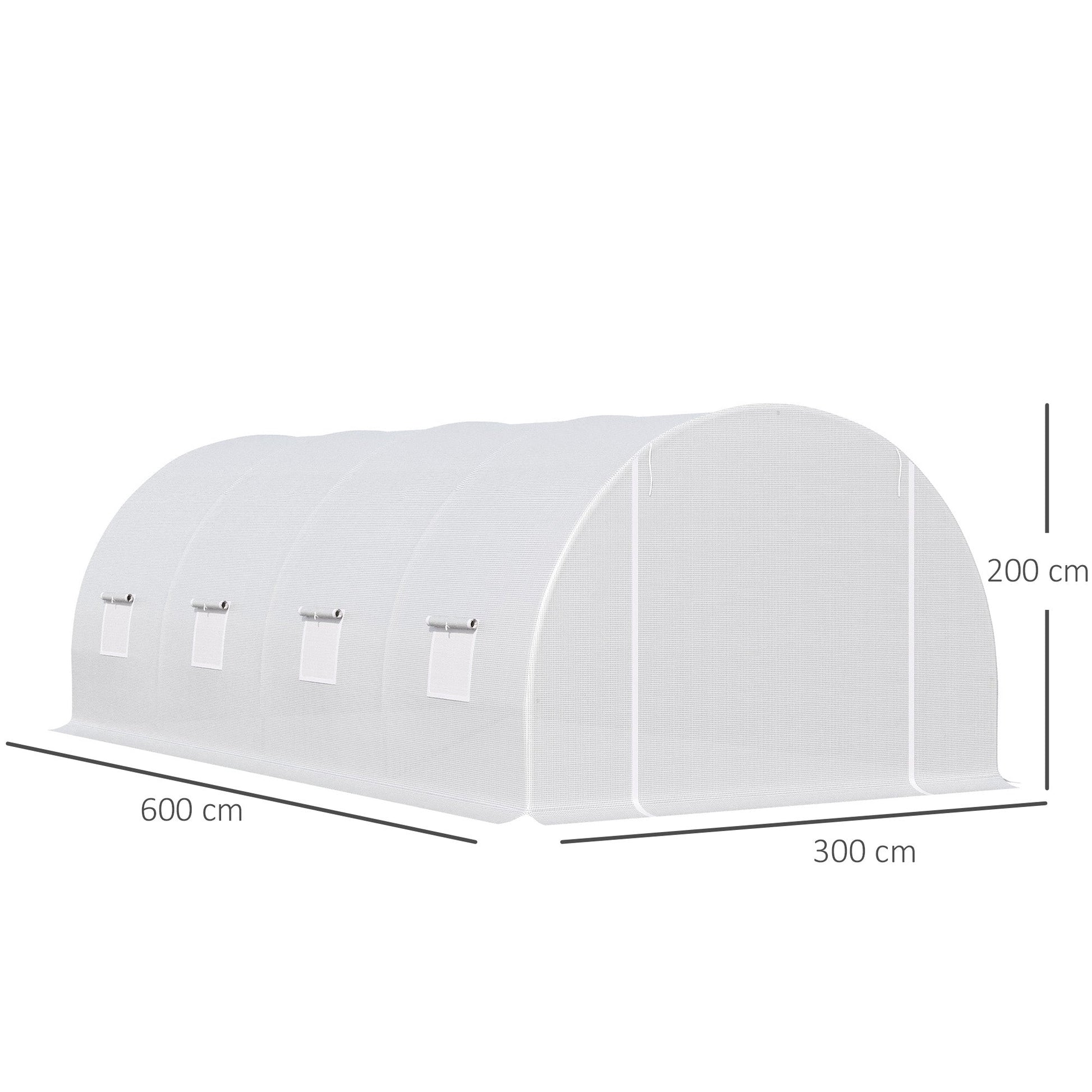 Outsunny 4.5x3x2m Tunnel Greenhouse for Vegetable Garden with Sloping Roof in PE and Steel Pipes Dark Green - Borgè