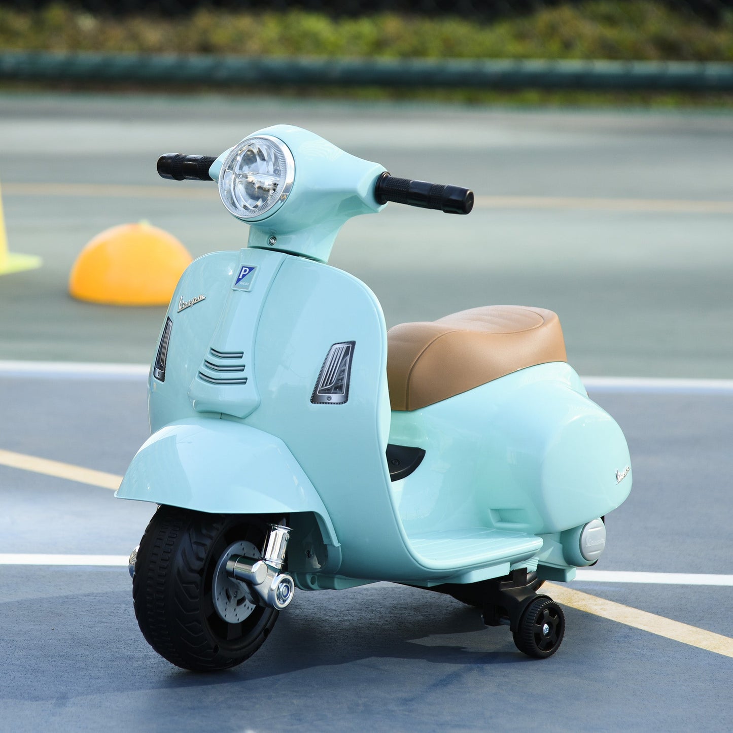 electric motorcycle for children with official Vespa 6v battery license, headlights and horn, for children of 18-36 months, green, 66.5x38x52cm - Borgè