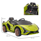 Homcom Electric Machine for Children Lamborghini age 3-5 years - Green - Borgè