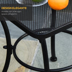 Square Steel Garden Table with Perforated Top, 45x45x50 cm, Black - Borge' Group Limited