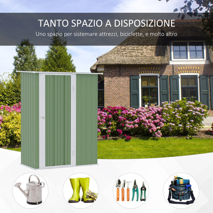 Outsunny Garden House Storage | hut in waterproof steel 142x84x189cm - Borgè