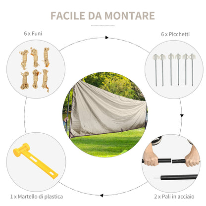 Outsunny Shadow Telle Protective Oxford fabric with bag, ropes, pickets and rods included, 300x500x240 cm - Borgè