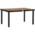 6-Seater Garden Table in Aluminum and Plastic, Black and Wood Color - Borge' Group Limited
