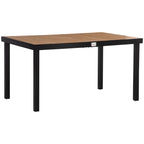 6-Seater Garden Table in Aluminum and Plastic, Black and Wood Color - Borge' Group Limited