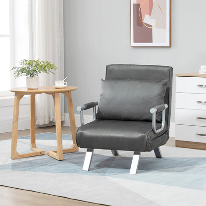 armchair transformable bed with microfiber coating, dark Grey - Borgè