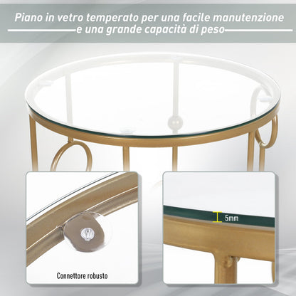 DOLCE | Set of 2 Elegant Coffee Tables | φ41x57cm & φ36x51cm - Borgè