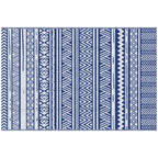 Outsunny outdoor carpet 182x274 cm folding and reversible, in blue and white polypropylene - Borgè