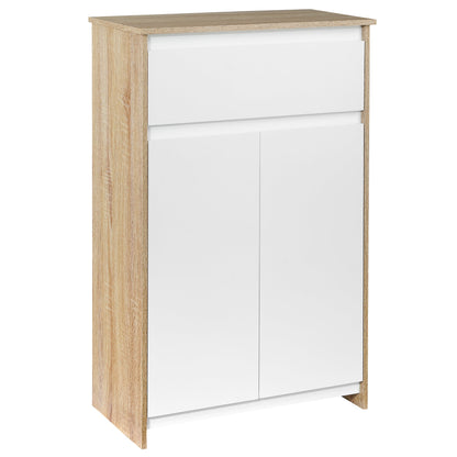 Kleankin Multiuse bathroom cabinet, bathroom cabinet with locker and drawer, space -saving, wood and white 60x30x90cm - Borgè