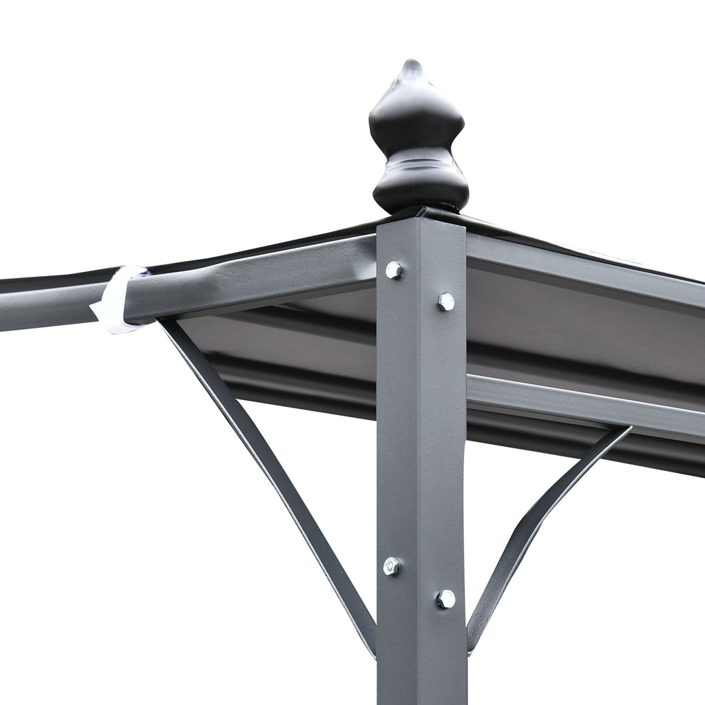Outsunny Gazebo Pergola 3x3m Garden with Grey waterproof curtain - Borgè