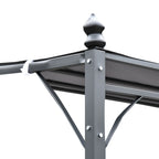 Outsunny Gazebo Pergola 3x3m Garden with Grey waterproof curtain - Borgè