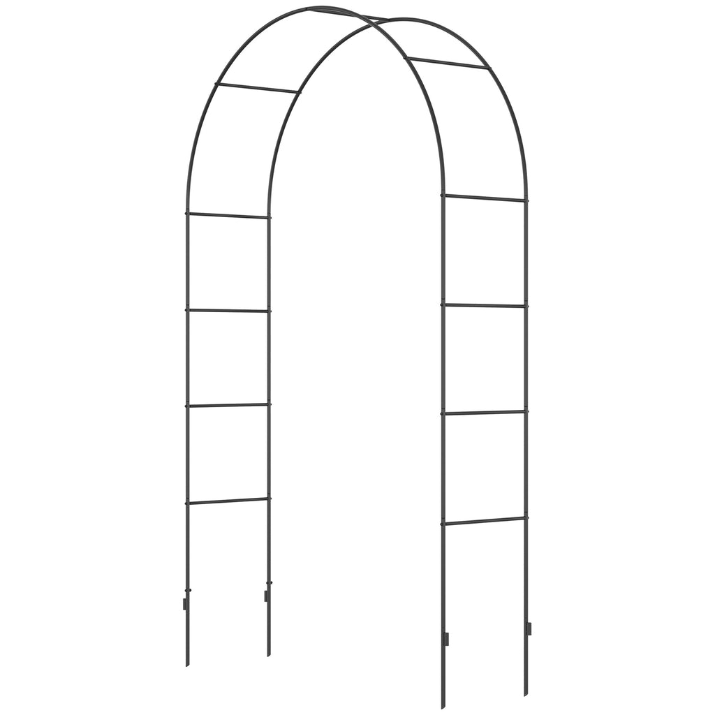 Outsunny arch for metal and outdoor metal climbing, 140x40x240cm, black - Borgè