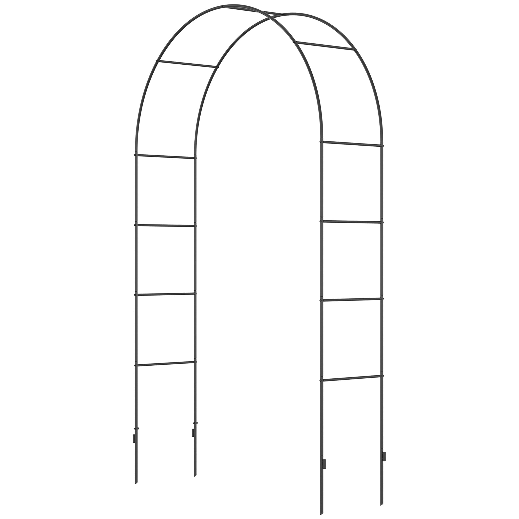 Outsunny arch for metal and outdoor metal climbing, 140x40x240cm, black - Borgè