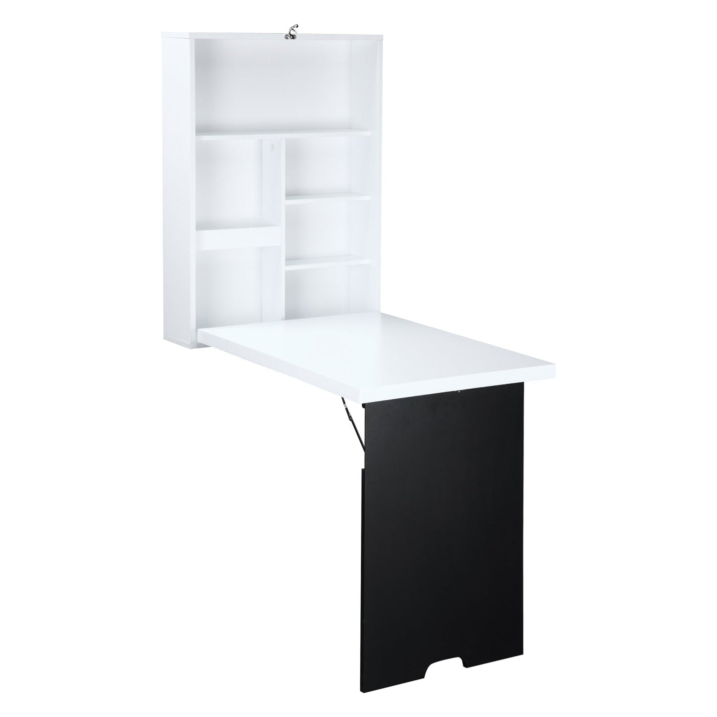 Folding Wall Desk Table With Black And Black Blackboard 60 x 94.5 x 147cm - Borgè