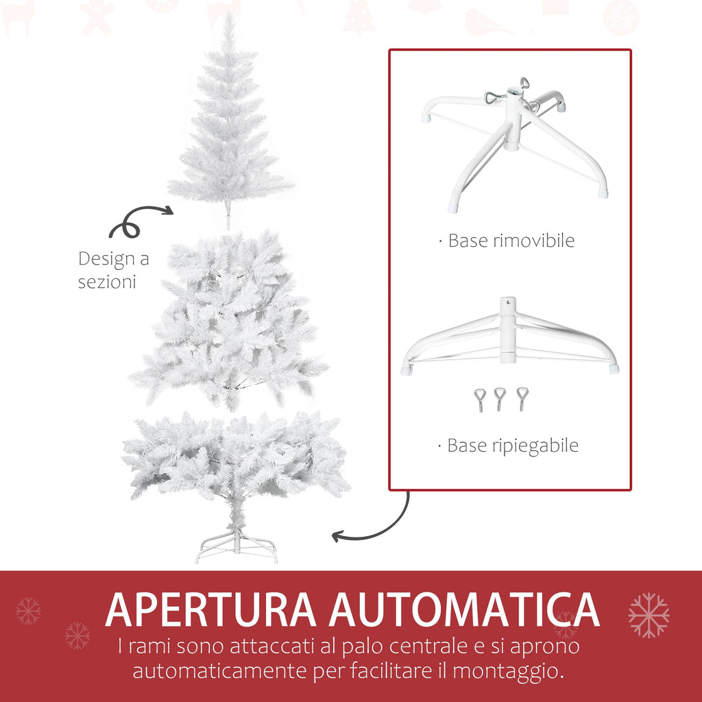 White Christmas tree with 550 pvc branches for internal use, Ã˜116 x 180cm - Borgè