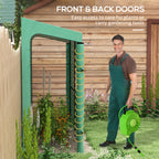 Outsunny Wall Garden greenhouse with 2 roller shown doors and covers in PE Anti UV, 200x80x200cm, Green - Borgè