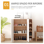 Multiuse cabinet with 2 adjustable shelves white and light wood adjustable shelves - Borgè