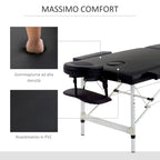 Professional Foldable Massage Table, Massage Table with Adjustable Height and Carrying Bag for Beautician and Therapist, Black - Borge' Group Limited