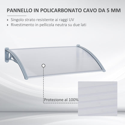 Outsunny shelter ceiling in resistant alveolar pvc and aluminum, 140x70x21cm - Borgè