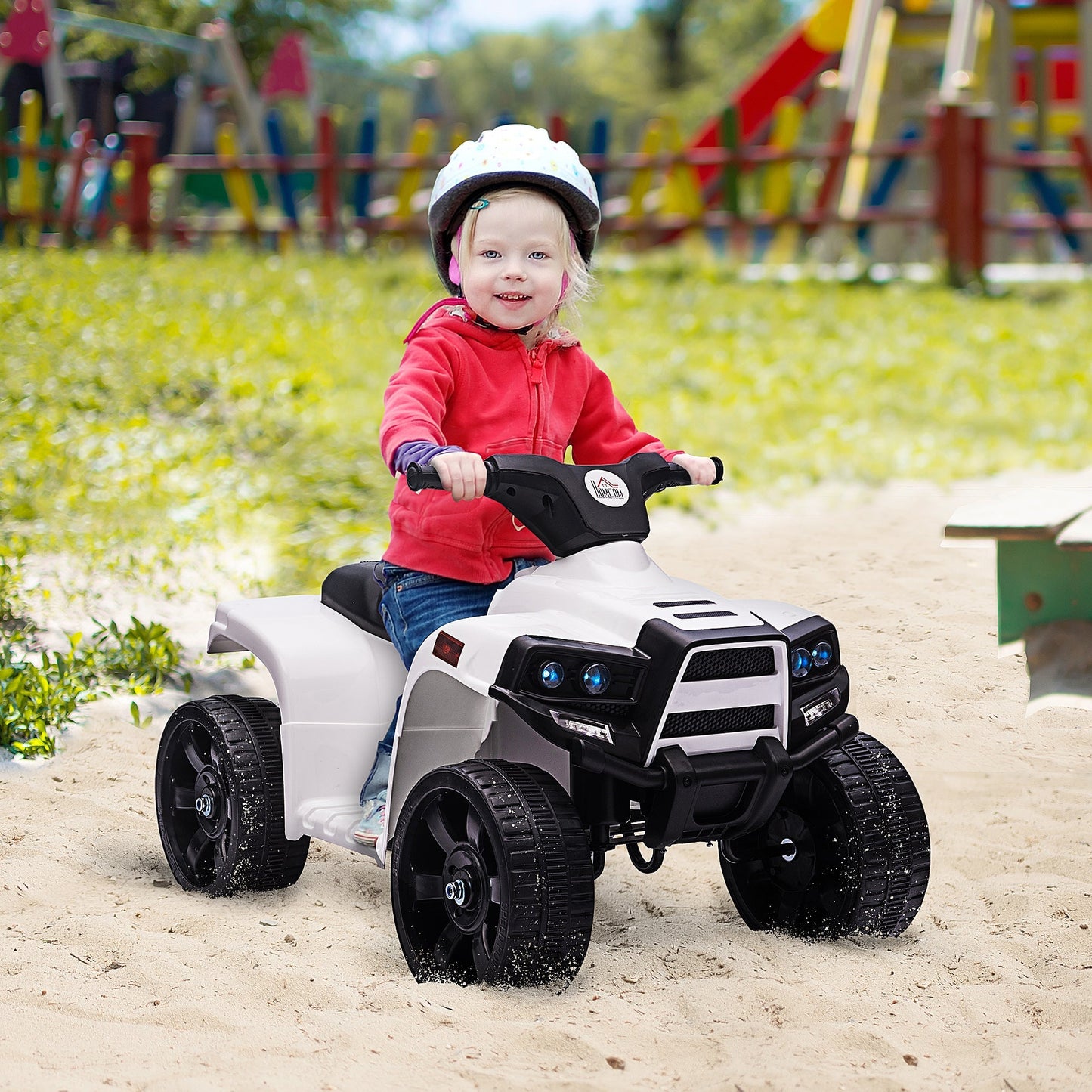 Quad for children 18-36 months ATV electric 6V, 3km/h speed, black white - Borgè