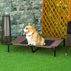 Dog Bed in Metal and Breathable Oxford Fabric, 92x76x18 cm Brown and Black - Borge' Group Limited