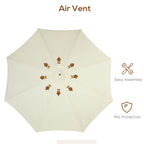 Outsunny garden umbrella with double roof, in bamboo wood and polyester, Ã˜325x250 cm, beige - Borgè