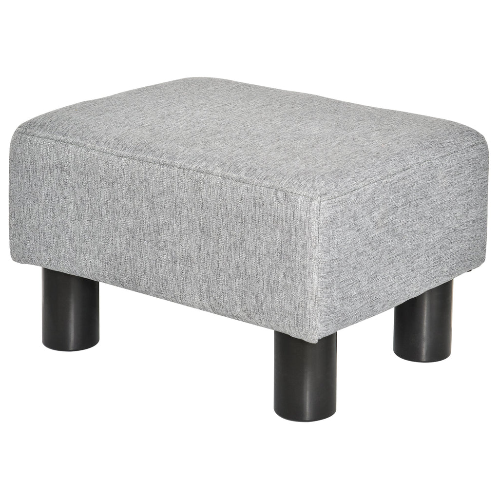 Grey Linen Padded Pouf | 40x30x24cm - Borgè