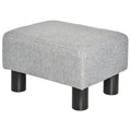Grey Linen Padded Pouf | 40x30x24cm - Borgè