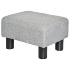 Grey Linen Padded Pouf | 40x30x24cm - Borgè