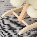 White and Pink Rocking Horse with Sounds and Poplar Wood Structure for Children 18-36 Months, 70x28x57cm - Borgè