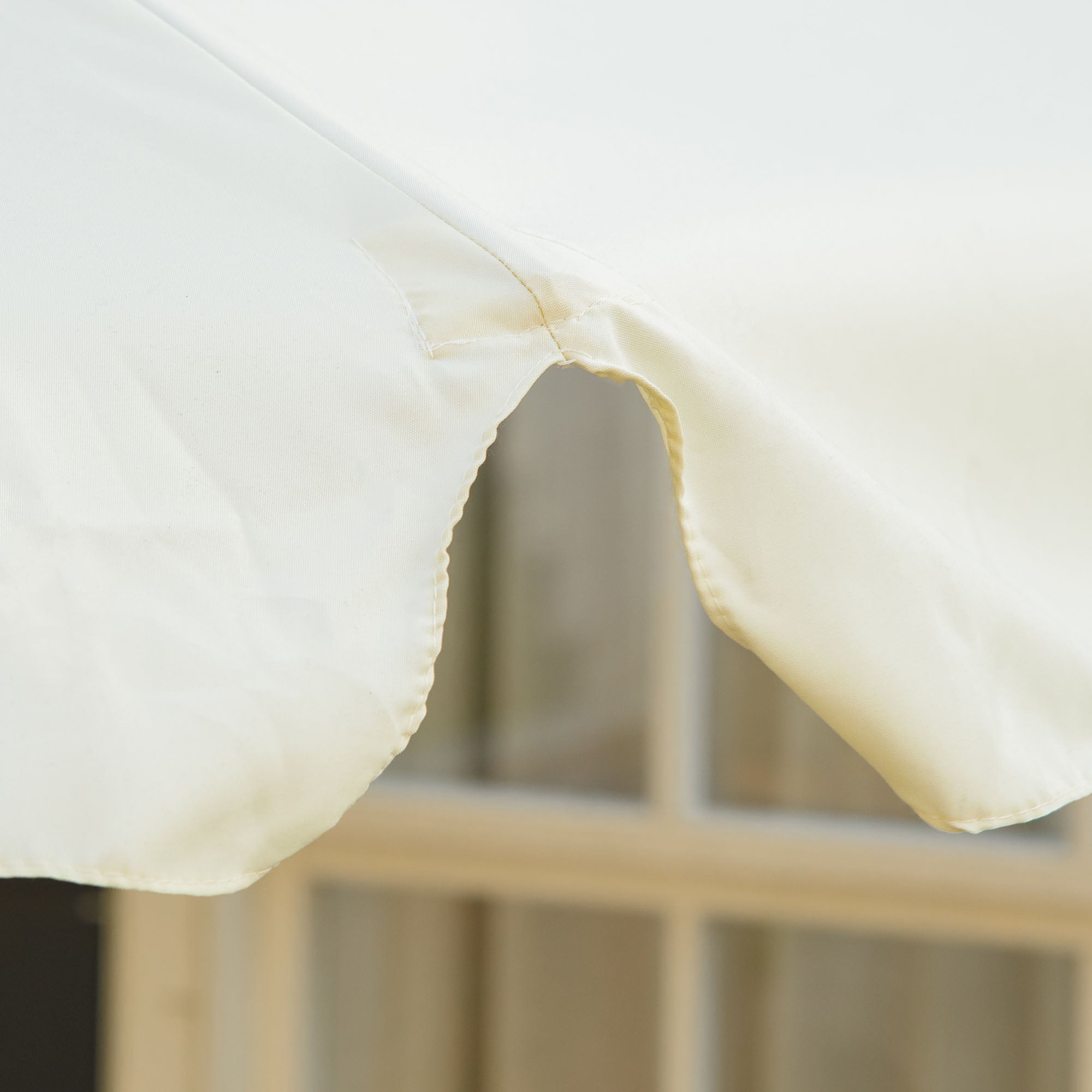 Outsunny garden umbrella with double roof, in bamboo wood and polyester, Ã˜325x250 cm, beige - Borgè