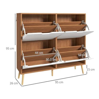 FIRA | Shoe Rack in Wood and White | 95x26x95 cm