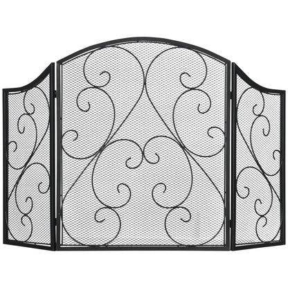 Homcom Parascintille 3 metal panels with folding design, 66x31x81 cm, black - Borgè