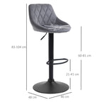 Set 2 swivel design bar stools with adjustable height - dark Grey/black - Borgè