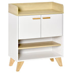 Multiuse cabinet with locker and open shelves, living room for living room, kitchen, white wood office, 60x30x78cm - Borgè