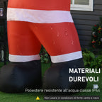 Santa Claus Inflatable sugar stick 2 LED lights Waterproof IP44 - Borgè