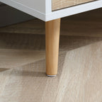 Homcom Low TV Mobile for TV Max 46 "with open shelf, drawer and 2 lockers, in chipboard and pine, 120x37x45.5cm - Borgè