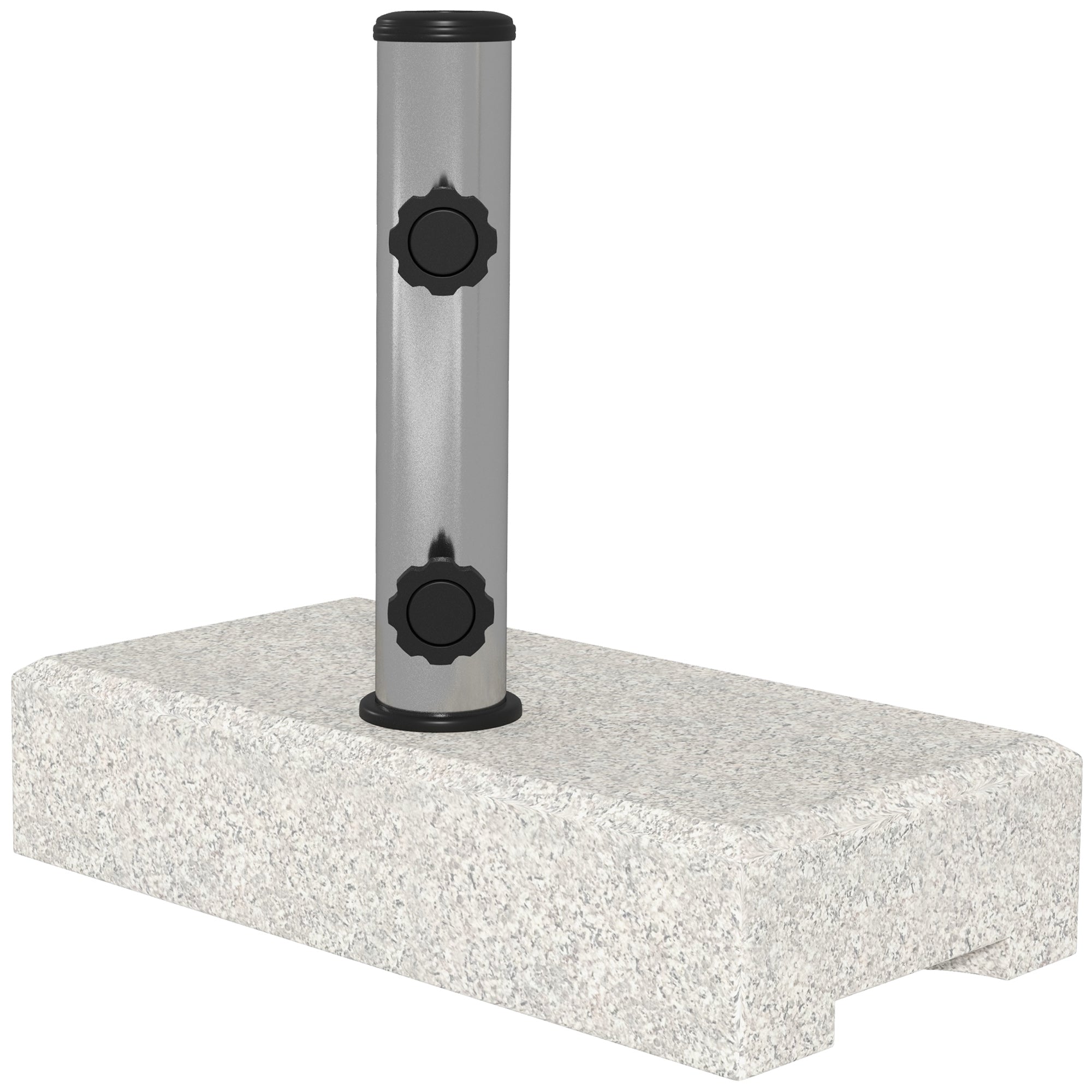 Base Outsunny for garden umbrella 25kg for Ã˜32mm, Ã˜38mm and Ã˜48mm poles, in granite and stainless steel, 45x22.5x40 cm, gray - Borgè