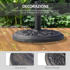 9kg Resin Umbrella Base with Bronze Finish Φ45.5 x 31.5cm Black - Borge' Group Limited