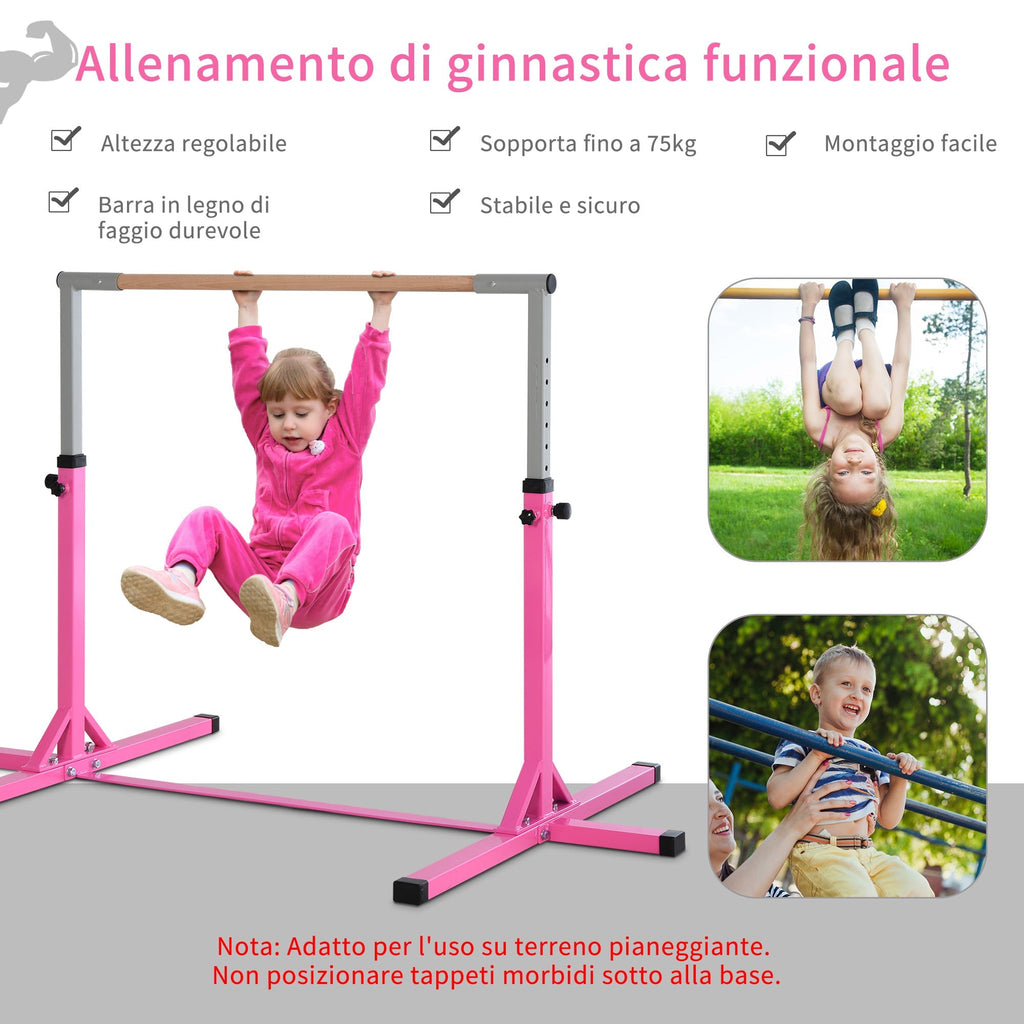 Homcom for artistic gymnastics or classic dance-adjustable dance (92-150 cm) for children max. 75 kg, pink - Borgè