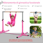 Homcom for artistic gymnastics or classic dance-adjustable dance (92-150 cm) for children max. 75 kg, pink - Borgè