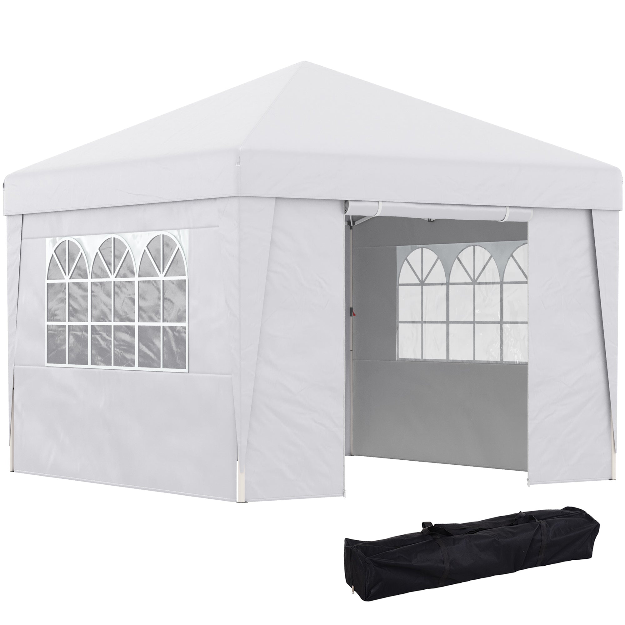 SOFI | 3x3m Folding Gazebo with Adjustable Height, with Pop Up Design and Windows, White - Borge' Group Limited
