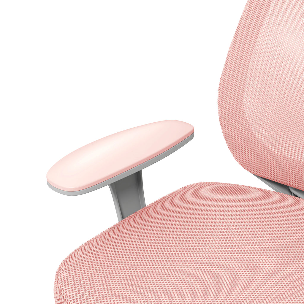 Ergonomic office chair and reclining at adjustable height with 5 wheels, 55x48x82.5-94.5 cm, pink - Borgè