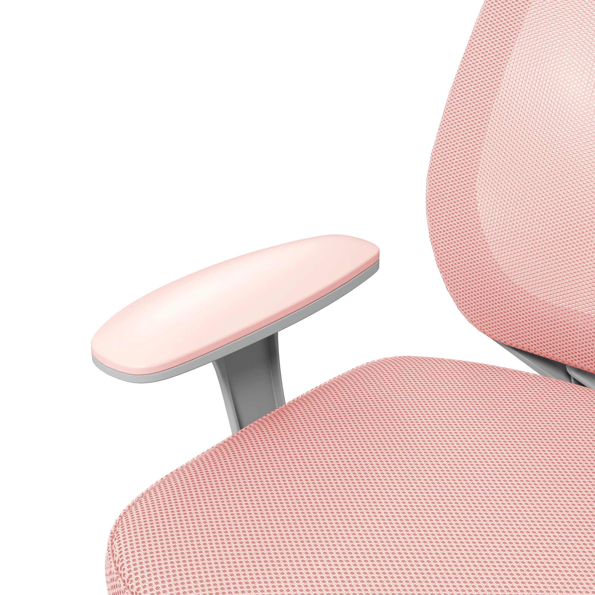 Ergonomic office chair and reclining at adjustable height with 5 wheels, 55x48x82.5-94.5 cm, pink - Borgè