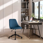 Vicetto swivel ergonomic office chair with adjustable height in velvet - blue - Borgè