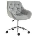 Vicetto swivel ergonomic office chair with adjustable height and wheels, velvet coating - Grey - Borgè