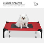 Summer Dog Bed for Dogs up to 18kg Outdoor and Indoor Pet Bed 76x61x18 cm, Red - Borge' Group Limited