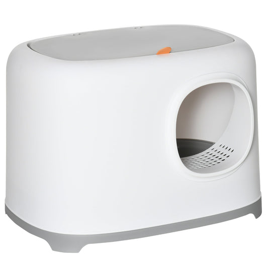 PAWHUT PP PP cat bed with scale and lid included, 55x40x39cm, white and Grey - Borgè